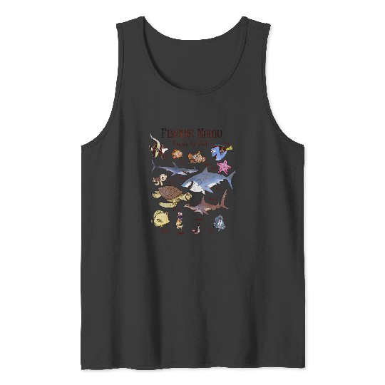 Womens Disney Pixar Finding Nemo Fish Guide V-Neck Tank Tops