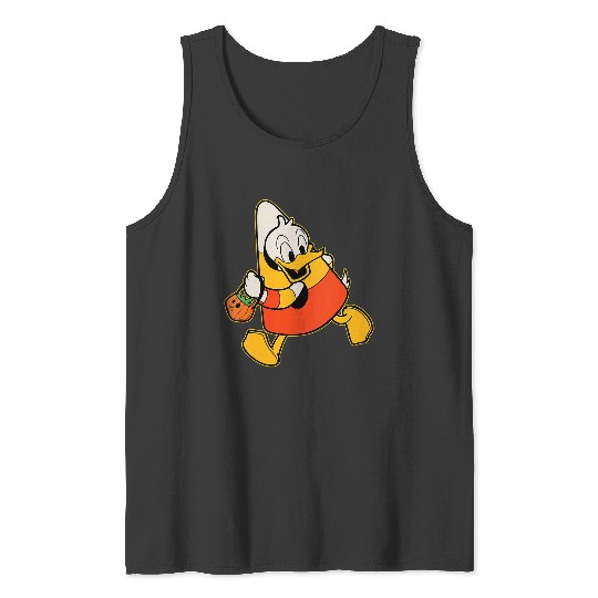 Womens Disney Donald Duck Candy Corn Costume Spooky Cute Halloween V-Neck Tank Tops