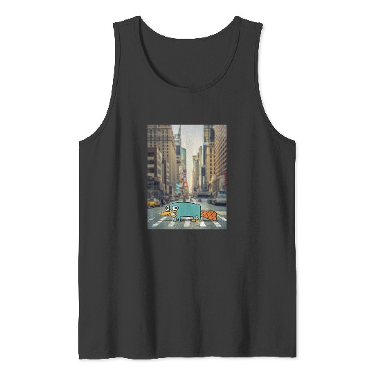Disney Phineas And Ferb Perry The Platypus Crossing The Road Tank Tops