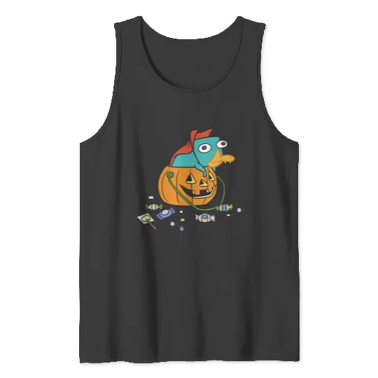 Disney Phineas And Ferb Halloween Vampire Perry The Platypus Tank Tops