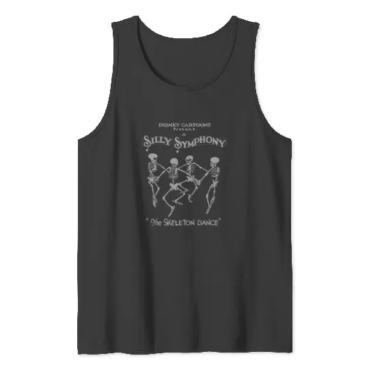 Disney Silly Symphonies The Skeleton Dance Vintage Logo Tank Tops