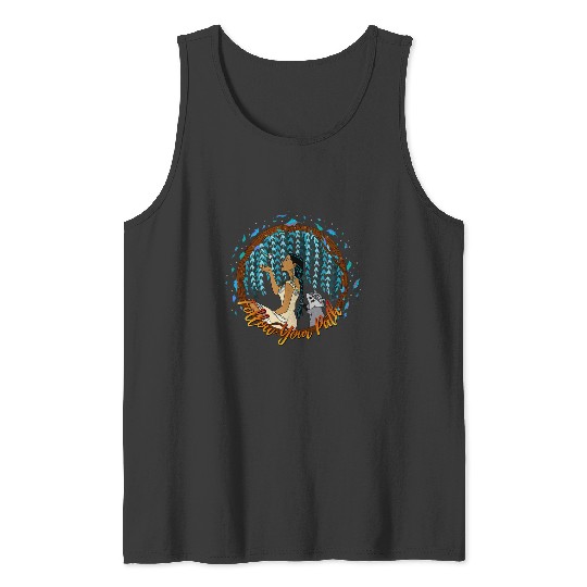 Disney Pocahontas Follow Your Path Circle Text Tank Tops