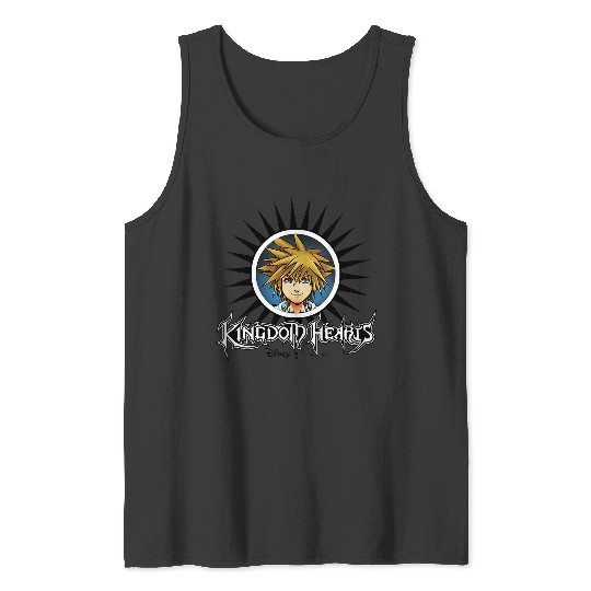 Disney Kingdom Hearts Sora Sunburst Center Icon & Logo V-Neck Tank Tops