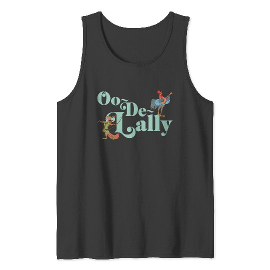 Disneyss Robin Hood Oo de lally Iconic Quote Chest Text Logo Tank Tops