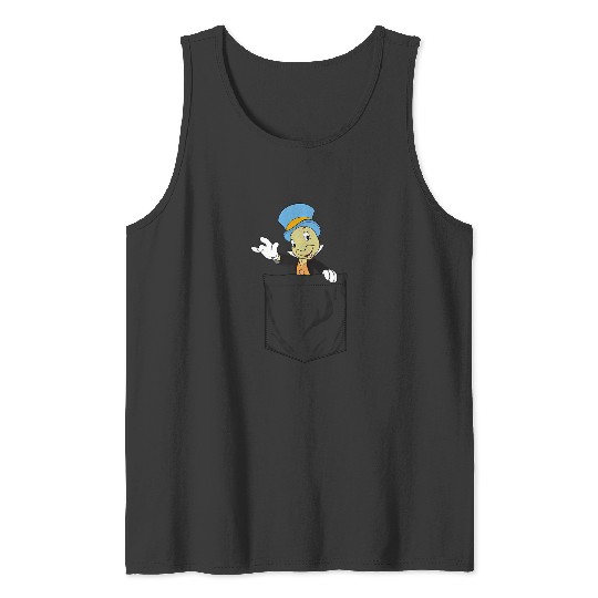 Disney Pinocchio Jiminy Cricket Faux Pocket Tank Tops