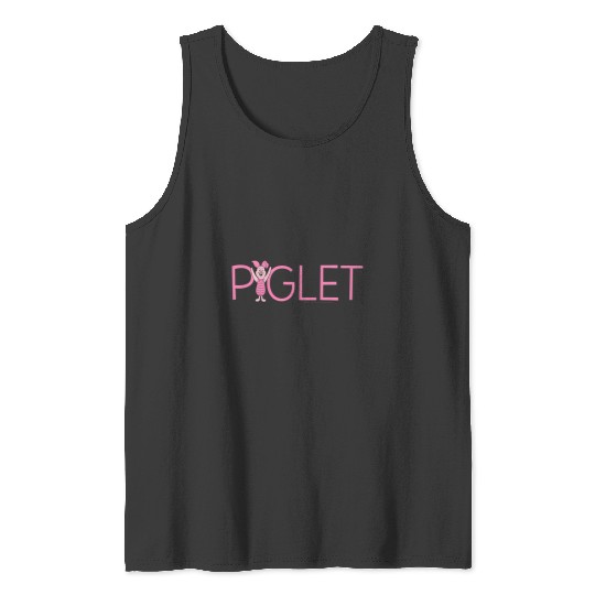 Disney Winnie The Pooh Piglet Classic Lettering Tank Tops