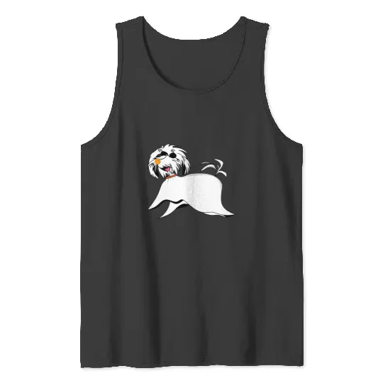 White Dog Ghost Sticker: The nightmare dog zero , Nightmare Zero Dog Shirt ,  Zero Nightmare Before Christmas Disney Halloween Tank Tops