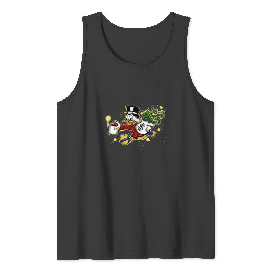 Yellow paint Scrooge Mcduck and money  1SALE!! Mickey Retro Disney Shirt, Mickey Checkered Shirt, Vintage Disney, Retro Mickey, Mickey Gift S-5XL Tank Tops