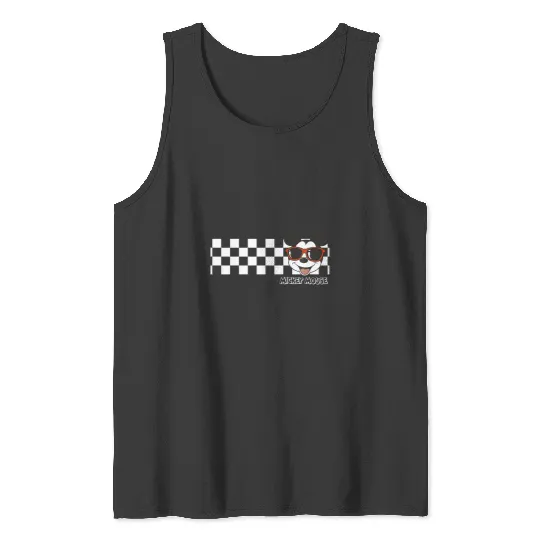 Disney Mickey And Friends Mickey Mouse Checkerboard Stripe Tank Tops