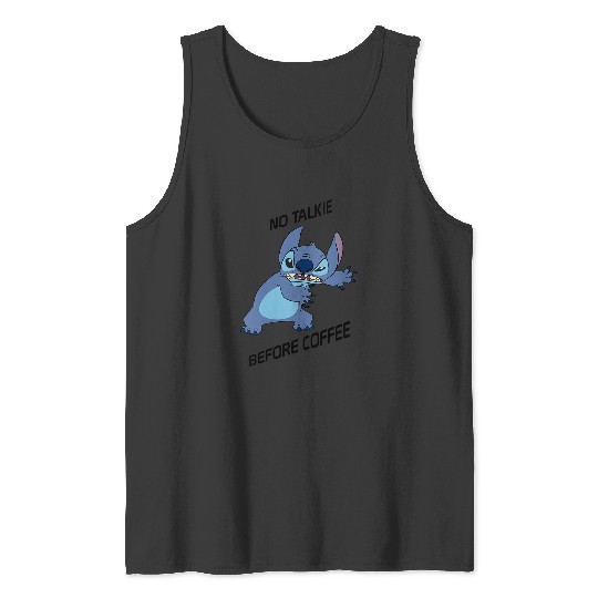 Disneyss Lilo Stitch No Talkie Before Coffee Grumpy Stitch Vneck Tank Tops