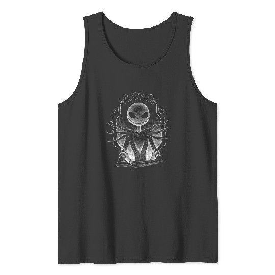 Dark Jack - Spooky Halloween Skeleton - Mirror : The nightmare dog zero , Nightmare Zero Dog Shirt , Zero Nightmare Before Christmas Disney Halloween Tank Tops