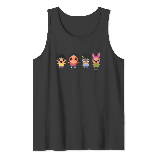 Bobs Burgers Chibi Kawaii Linda Gene Tina And Louise Tank Tops