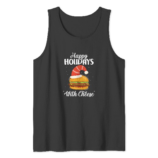 Happy Holidays with Cheese Christmas Xmas Cheeseburger  : Bobs Burgers Family Shirt, Bobs Burgers Vintage Tank Tops