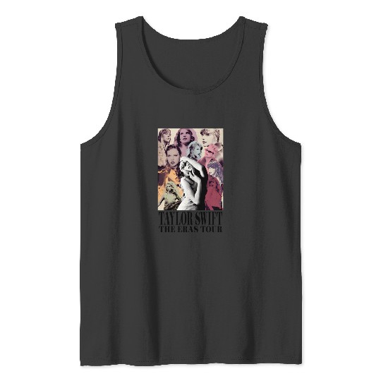 concert eras tour black font dsgn Tank Tops