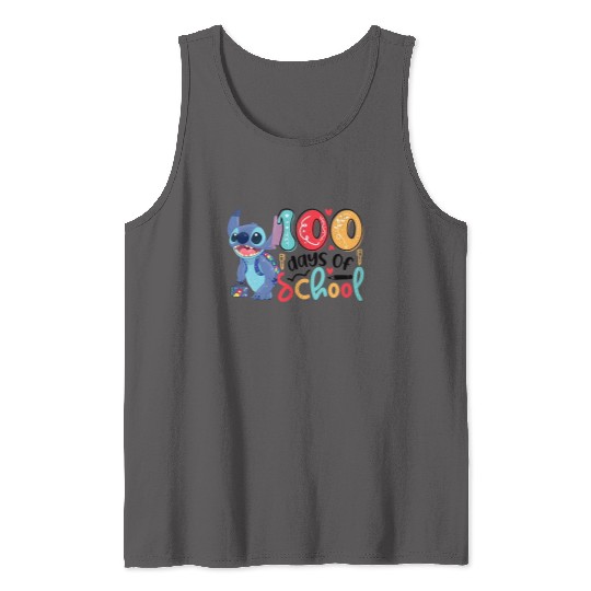 Stitch 100 Days Tank Tops, Disney Stitch 100 Days of School Tank Tops, 100 Days Of School Tank Tops