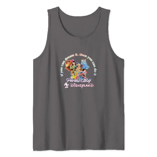 Paris 2024 Disneyland Tour 3/4 Short Sleeve Tank Tops