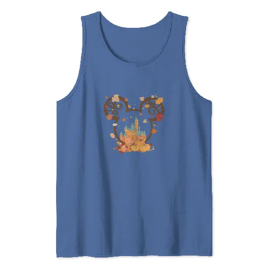 Fall Minnie Ear Tank Tops, Fall Mickey Ear Tank Tops, Mickey Autumn Tank Tops, Disney Fall Couple Tank Tops
