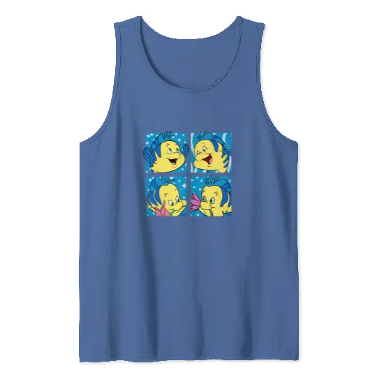 Cute Flounder Portrait Tank Tops, Disney The Little Mermaid Tank Tops