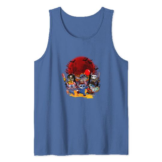 Horror Stitch Halloween  Color Tank Tops, Halloween Tank Tops Trick or Treat, Disney Horror Nights