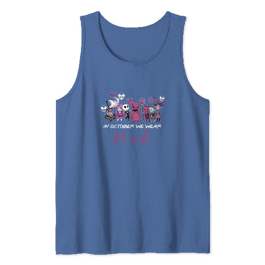 Disney Halloween Tank Tops, In October We wear Pink, Oogie Boogie 2022