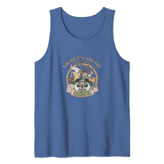 Funny Mickey'S Safari Travel & Co Animal Kingdom Tank Tops, Vintage Disney Safari Mode Let'S Get Wild Tank Tops