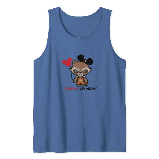 Disney Rocket Raccoon Mickey Ears Tank Tops, Disney Guardians Of The Galaxy Tank Tops