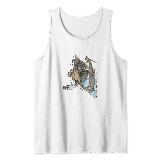 Retro 90s Disney Peter Pan Darling Flight Neverland Tank Tops, Disney Never land map