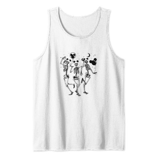 Disney Halloween Dancing Skeleton Mickey Ears Tank Tops