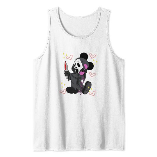 Disney Mickey Scream No You Hang Up Tank Tops, Mickey Ghost Scream Ghostface Phone Call Tank Tops