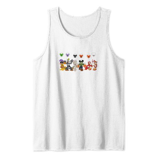 Disney Characters Halloween Skeleton Tank Tops, Disney Halloween Matching Tank Tops