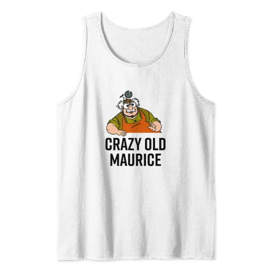 Beauty And The Beast Crazy Old Maurice Dad Tank Tops, Funny Disney Dad Tank Tops