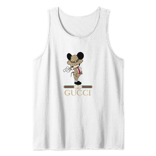 Luxury Disney Mickey, Gold Disney Mickey Tank Tops