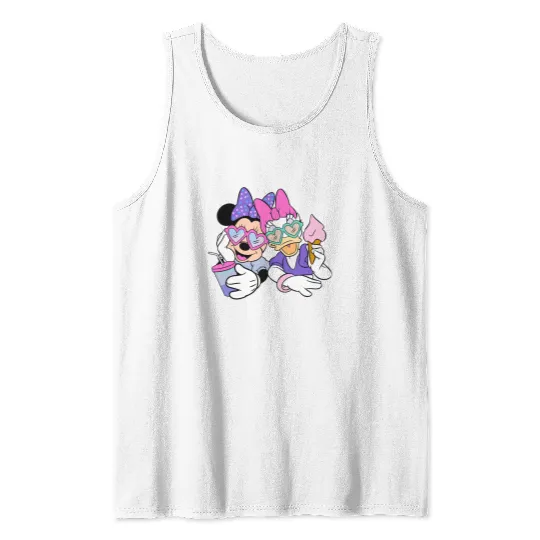 Retro Minnie and Daisy Face, Best Friends Minnie and Daisy Tank Tops, Disney Tie Dye Tank Tops, Minnie and Daisy Tank Tops