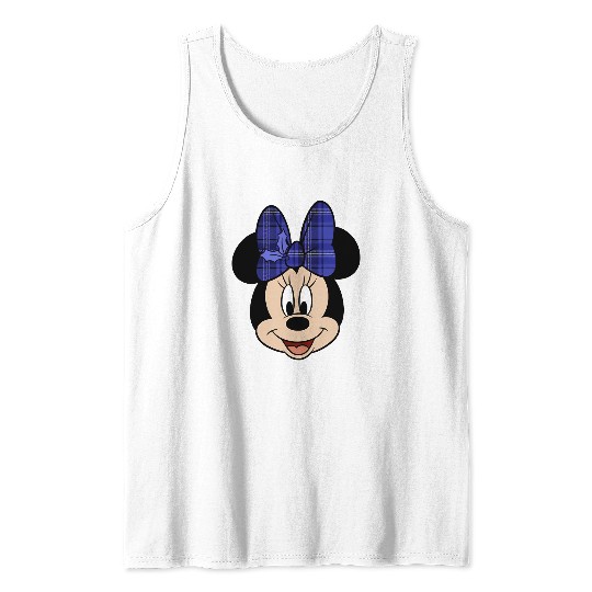 Disney Minnie Mouse Plaid Print Bow Tank Tops, Disney 100 Years Of Wonder Tank Tops
