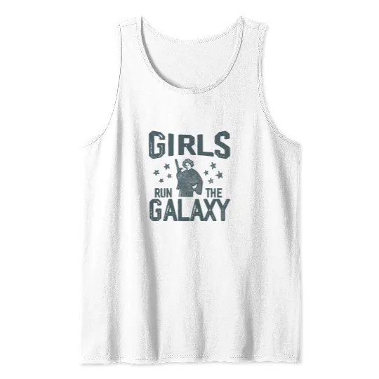 Vintage Star Wars Princess Leia Girls Run The Galaxy Tank Tops, Disney Star Wars Tank Tops