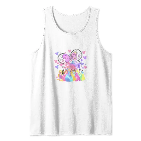 Princess Watercolor Tank Tops, Disney Castle Tank Tops, Disney Princess Tank Tops, Princess Kids Tank Tops.