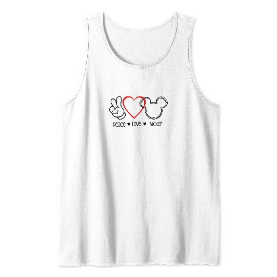 Peace Love Mickey Mouse Adult Tank Tops- Disney Trip - Vacation Tank Tops