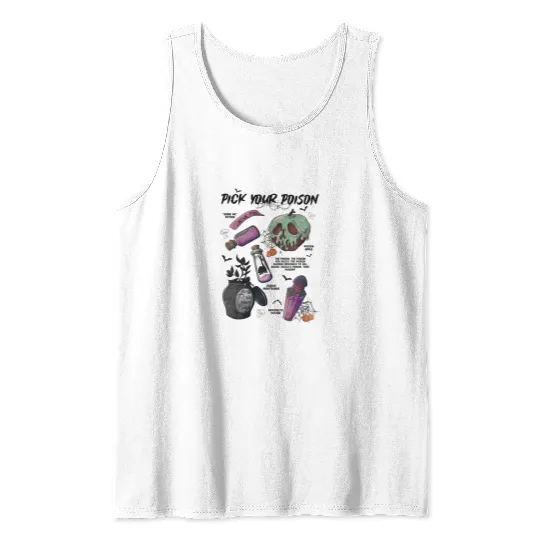 BVintage Retro Pick Your Poison Disney Halloween  Tank Tops, Disney Villains