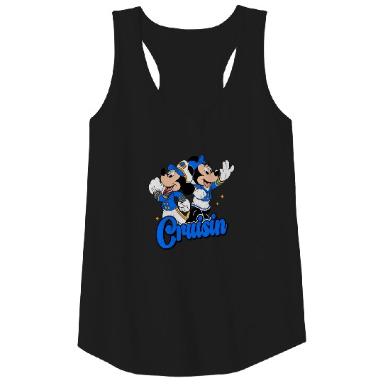 Cute Mickey Mouse & Minnie Magical Cruisin Tank Tops, Disney Cruise Line 25th Silver Anniversary At Sea Tank Tops