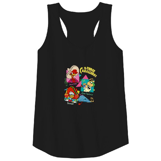 Retro 90s Disney The Three Caballeros Tank Tops, Jose Donald Duck Panchito Tank Tops