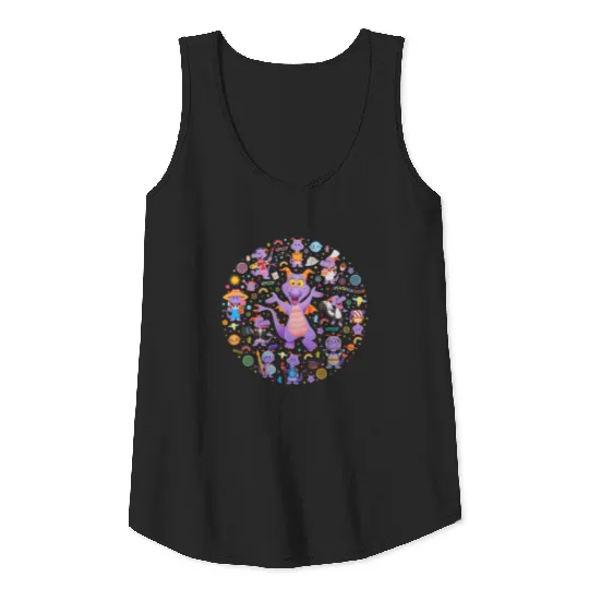 Disney Epcot Figment Tank Tops, Epcot Figment Tank Tops, Floral Epcot Tank Tops
