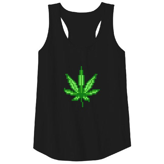 8-Bit Weed Leaf Tank Top