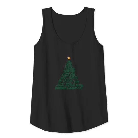Christmas Tree Hope Joy Mistletoe Believe Jingle Tank Top
