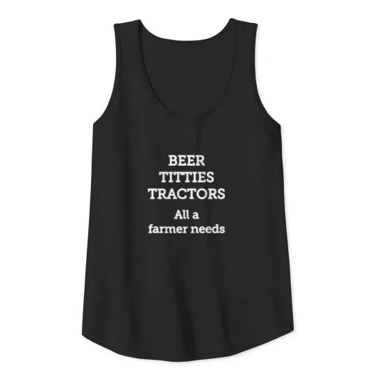 Beer Titties Tractors T-shirt Tank Top