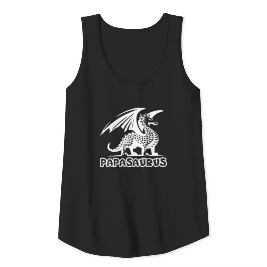 Papasaurus Stegosaurus Dinosaur Grandad Grandpa Tank Top