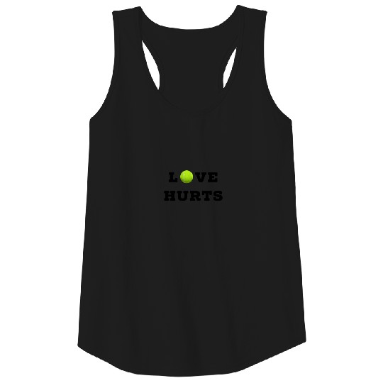 Funny Tennis Team Player Gift Love Hurts Design Tank Top
