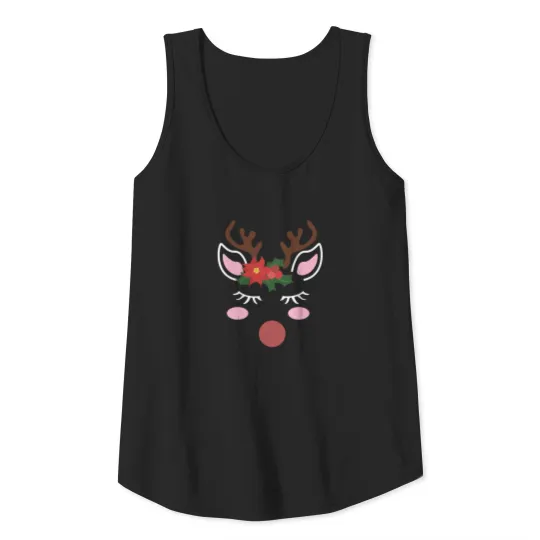 Reindeer with mistletoe Tank Top