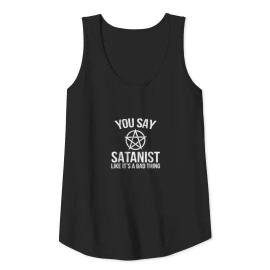 Funny Satanic Pentagram Proud Heathen Tee Tank Top