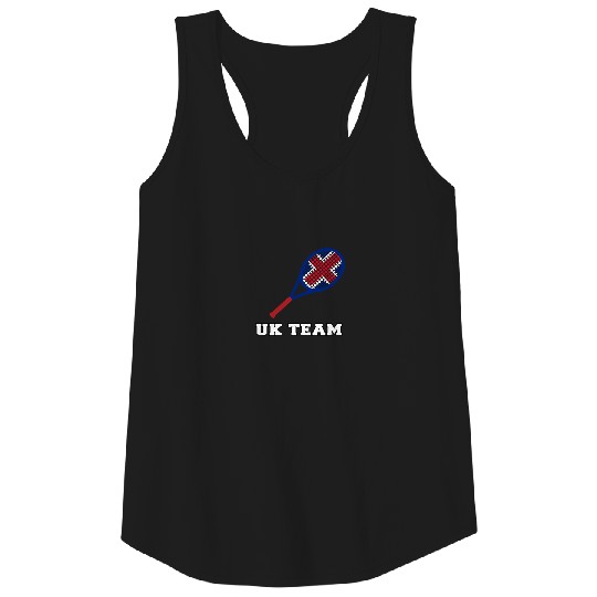 Tennis Racket UK Team Union Jack gift Tank Top