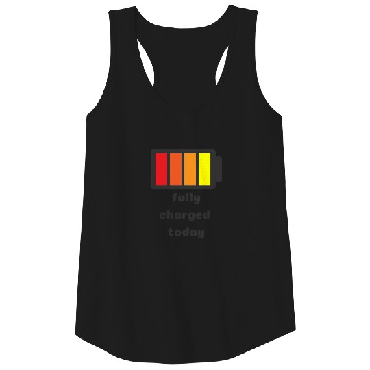 red,yellow,maroon,orange coloured charged battery, Tank Top